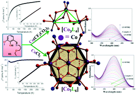 Competitive coordination aggregation for V-shaped [Co3] and disc-like [Co7] complexes: synthesis, magnetic properties and catechol oxidase activity